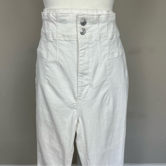 FREE PEOPLE WE THE FREE JAYDE FLARE JEANS WHITE SIZE 32 - Picture 6 of 13